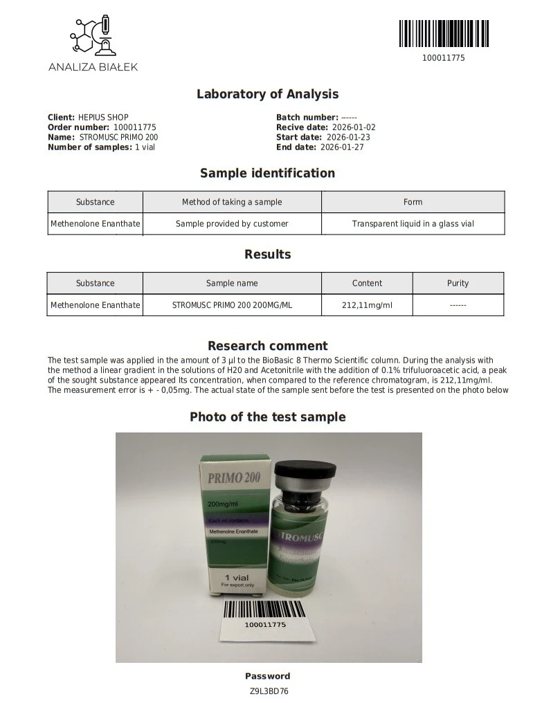 Premium Brand STROMUSC Primobolan(Methenolone Enanthate)200mg/ml For Bodybuilding CAS:303-42-4 suppliers